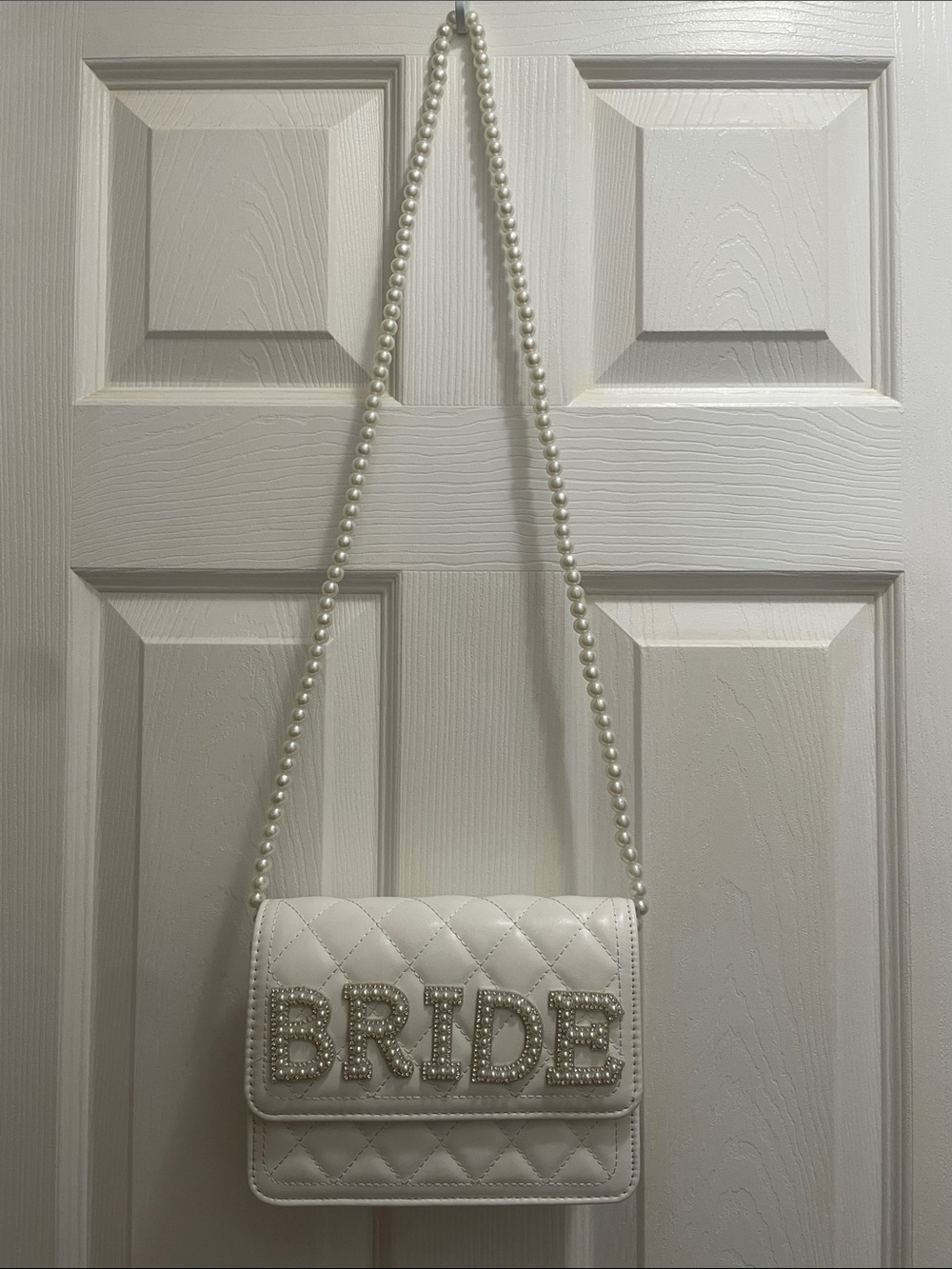 Bride Bag with pearl look cross strap
